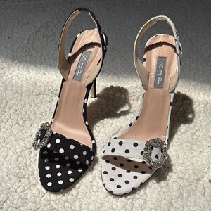 SJP by Sarah Jessica Parker Black and White Polka Dot Heels